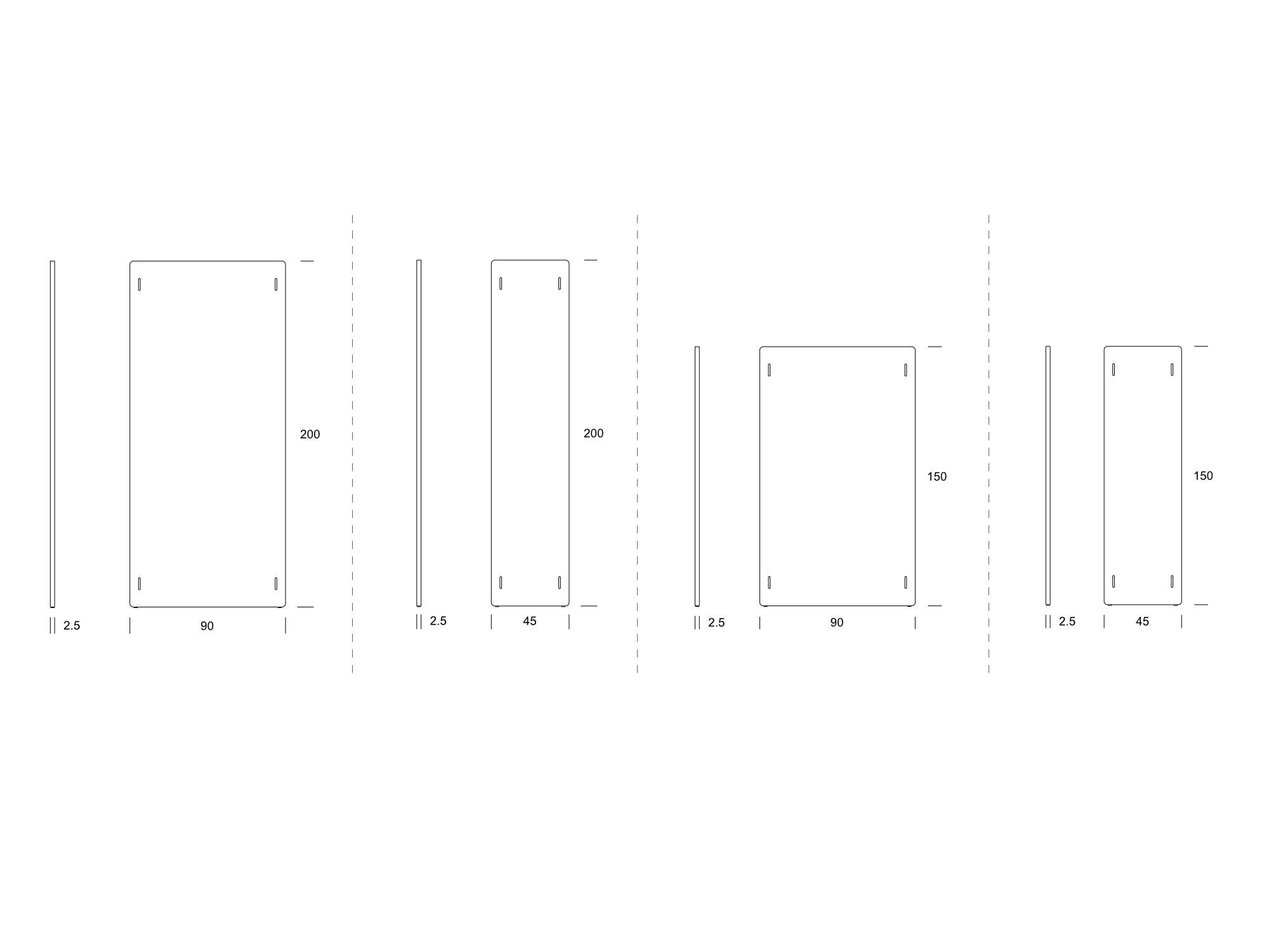 FLEX Classic Größentabelle, zur Planung ihrer Projekte