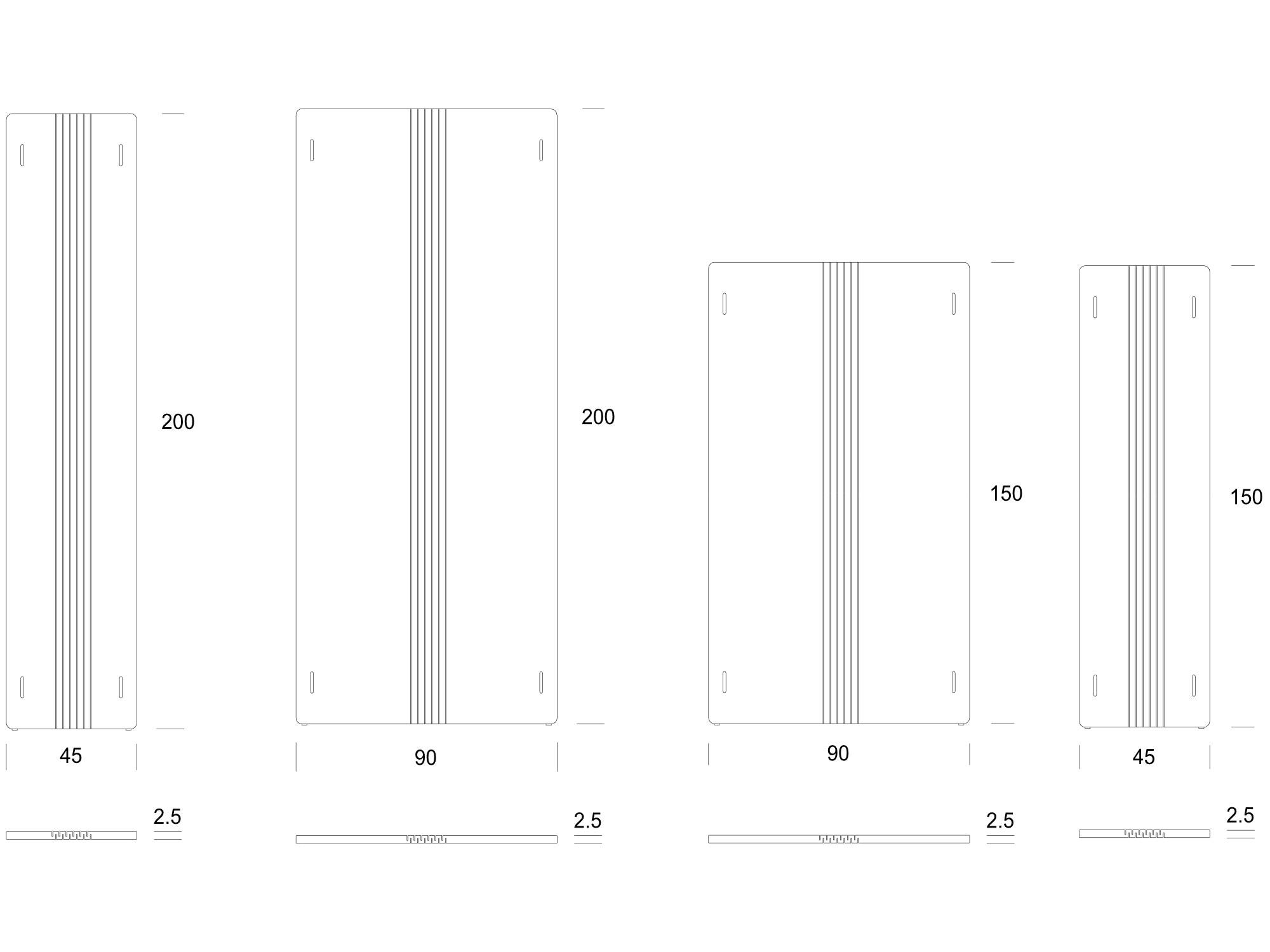 Nachhaltige Akustikpaneele aus PET als flexible Trennwand für Büros, Hotels und Veranstaltungsräume, technischezeichnung