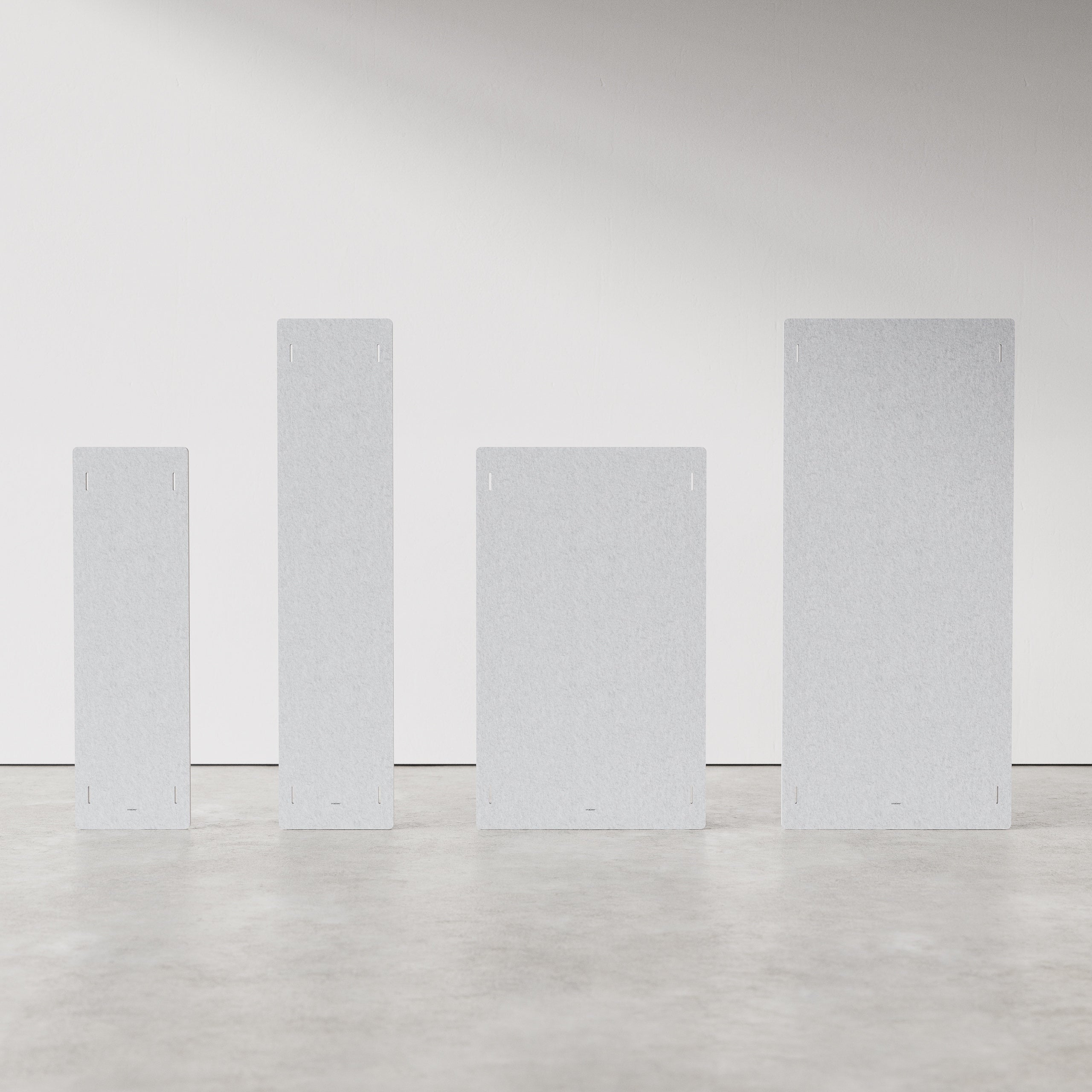 Flexible Akustik Trennwand aus recyceltem PET – modulare Lösung für Büro, Kongressräume und Messen, werkzeuglos aufgebaut