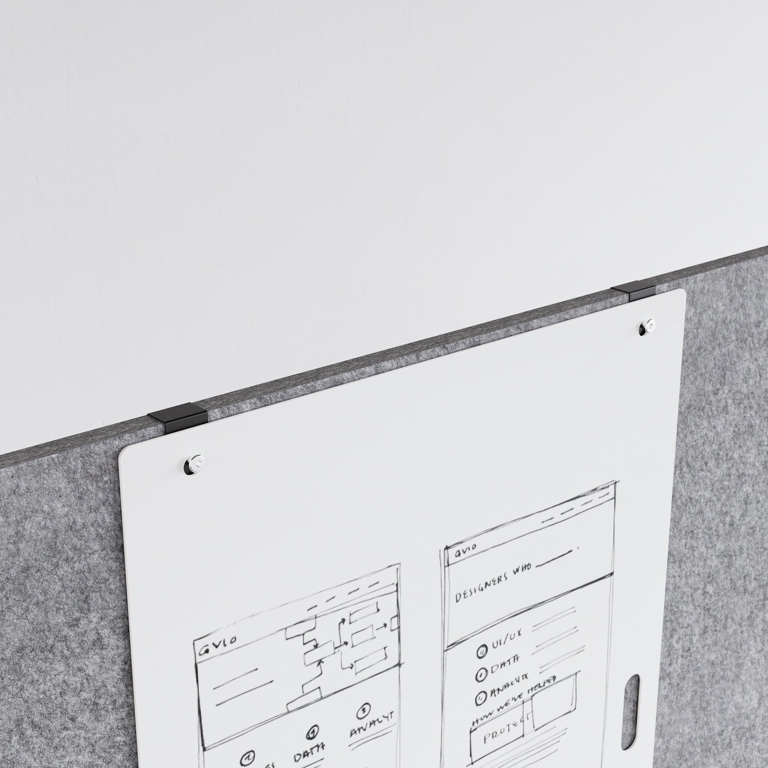Whiteboard tragbar Acrylglas, passend für Sysboard Akustikprodukte, Konferenz, Meeting, Büro